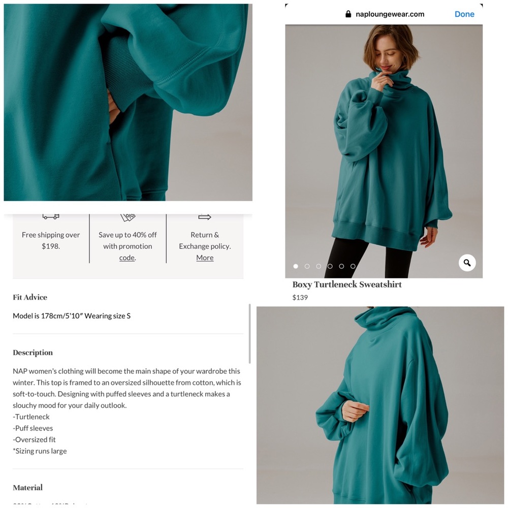 Turtleneck Sweatshirt with Pockets